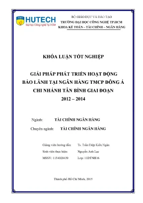 Giải Pháp Phát Triển Hoạt Động Bảo Lãnh Tại Ngân Hàng