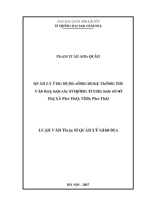 Quản lý giáo dục tại Đại học Giáo dục Hà Nội: Nghiên cứu