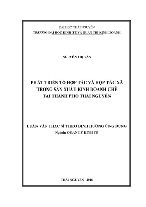 Phát Triển Hợp Tác Xã Trong Sản Xuất Chè Tại Thái Nguyên