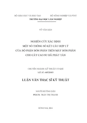 Nghiên Cứu Thiết Kế Máy Bón Phân Tự Động Cho Cây Cao Su