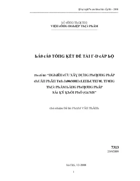 Nghiên Cứu Khoa Học Cấp Bế 2008: Phân Tích và Kết Quả