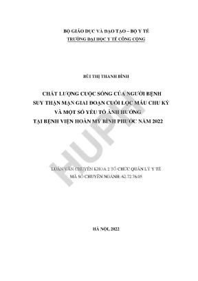 Chất lượng cuộc sống của bệnh nhân suy thận mạn giai 