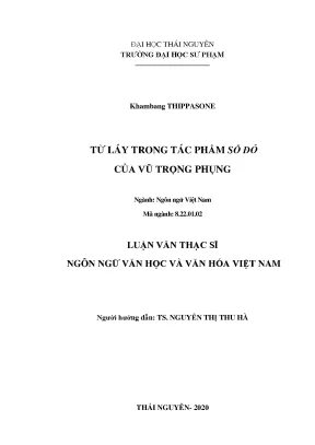 Nghiên Cứu Từ Lấy Trong Tác Phẩm Số Đỏ Của Vũ Trọng Phụng