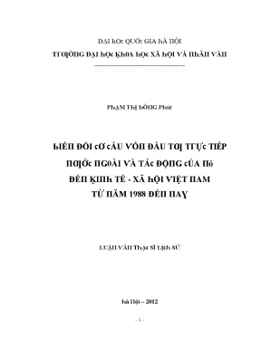 Tác Động Của Đầu Tư Nước Ngoài Đến Kinh Tế - Xã Hội Việt 