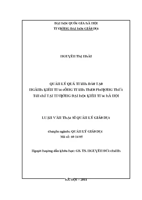 Quản lý đào tạo ngành kiến trúc theo tín chỉ tại Đại học