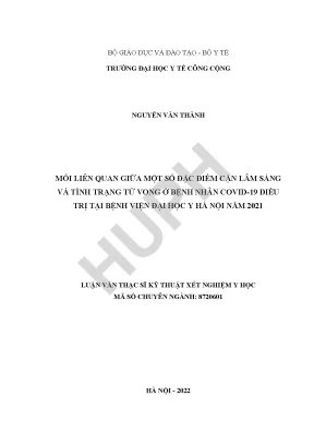 Mối Liên Quan Giữa Đặc Điểm Cận Lâm Sàng và Tử Vong ở