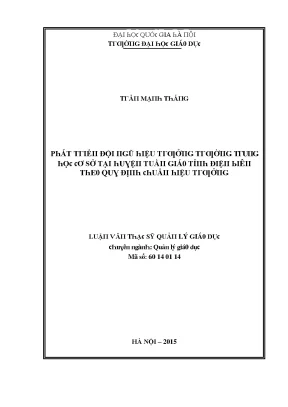 Phát Triển Đội Ngũ Hiệu Trưởng Trường Trung Học Cơ Sở