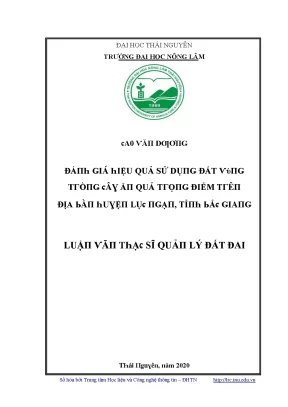 Hiệu Quả Sử Dụng Đất Tại Trường Đại Học Nông Lâm Thái Nguyên