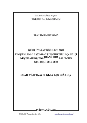 Quản lý hoạt động đổi mới phương pháp dạy học tại Trường