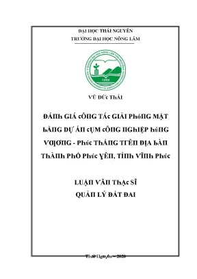 Đánh giá công tác giải phóng mặt bằng dự án cụm công