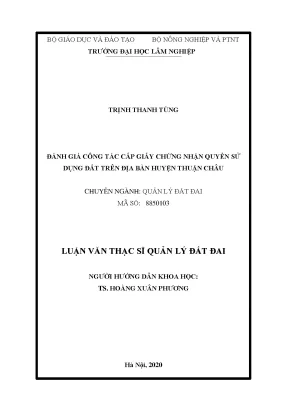 Đánh Giá Công Tác Cấp Giấy Chứng Nhận Quyền Sử Dụng Đất