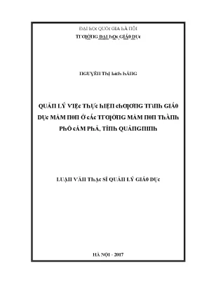 Quản lý chương trình giáo dục mầm non tại Cẩm Phả, Quảng