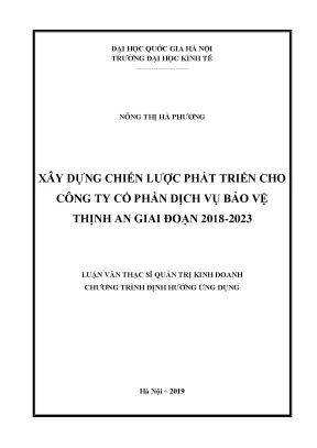 Chiến Lược Phát Triển Công Ty Cổ Phần Dịch Vụ Bảo Vệ
