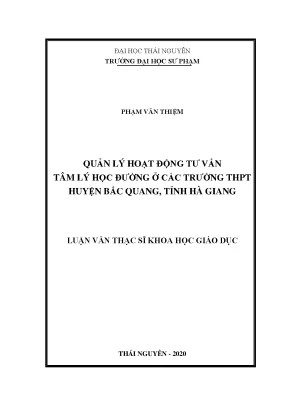Quản Lý Tư Vấn Tâm Lý Học Đường Tại Trường THPT Bắc