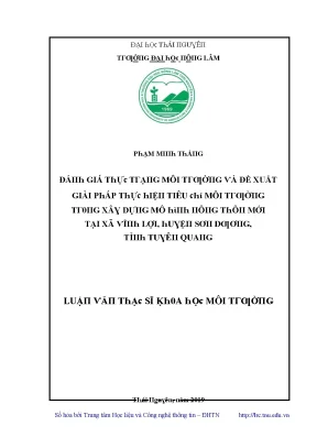 Giải Pháp Bảo Vệ Môi Trường Tại Đại Học Thái Nguyên