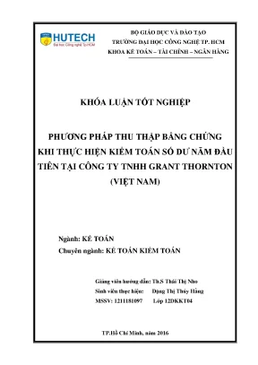 Phương Pháp Thu Thập Bằng Chứng Kiểm Toán Tại Công Ty