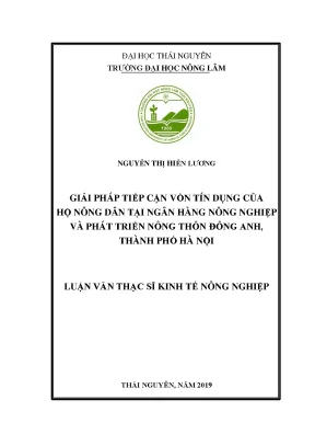Giải Pháp Tiếp Cận Vốn Tín Dụng Cho Hộ Nông Dân Tại Ngân