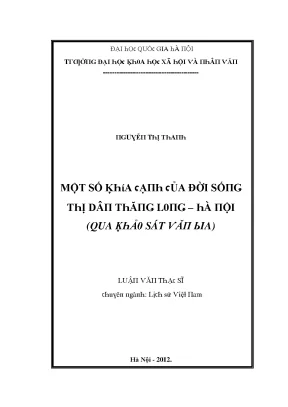 Nghiên Cứu Đời Sống Xã Hội Tại Hà Nội: Những Khía Cạnh 