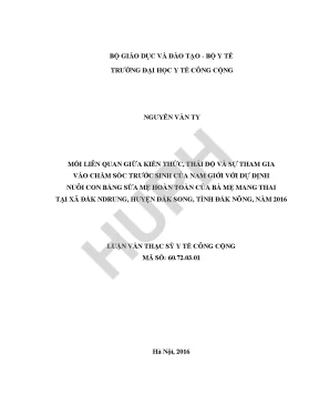 Mối Liên Quan Giữa Kiến Thức và Thái Độ Của Nam Giới Đối