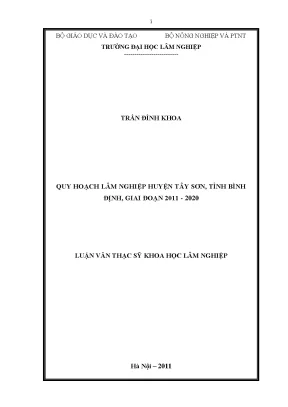 Quy Hoạch Lâm Nghiệp Huyện Tây Sơn, Tỉnh Bình Định Giai