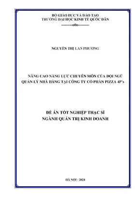 Nâng Cao Năng Lực Chuyên Môn Quản Lý Nhà Hàng Tại Pizza 4P’s