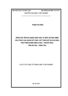 Đánh Giá Đa Dạng Sinh Học Quần Xã Thực Vật Thân Gỗ Tại