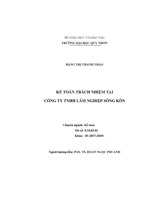 Kế Toán Trách Nhiệm Tại Công Ty TNHH Lâm Nghiệp Sông