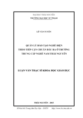 Quản Lý Đào Tạo Nghề Điện Theo Chuẩn Đầu Ra Tại Trường