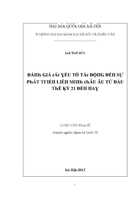 Phân Tích Sự Phát Triển Liên Minh Châu Âu Từ Đầu Thế Kỷ 21