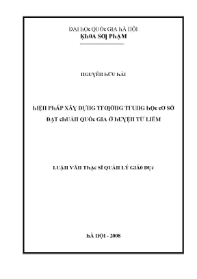 Biện Pháp Xây Dựng Trường Trung Học Cơ Sở Đạt Chuẩn Quốc