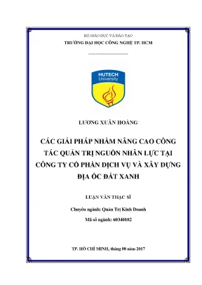 Giải Pháp Nâng Cao Quản Trị Nguồn Nhân Lực Tại Công Ty