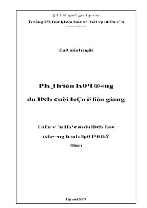 Luận Văn Về Du Lịch Tại VNU Học Xã Hội Nhân Văn