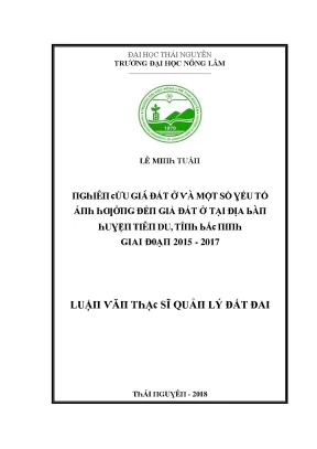 Nghiên Cứu Các Yếu Tố Ảnh Hưởng Đến Giá Đất Tại Tỉnh
