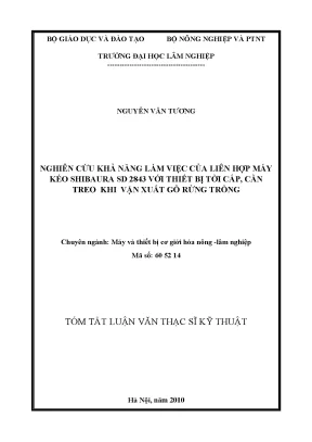 Nghiên Cứu Khả Năng Làm Việc Của Máy Kéo Shibaura SD 