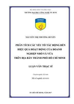 Phân Tích Yếu Tố Tác Động Đến Hiệu Quả Doanh Nghiệp Nhỏ