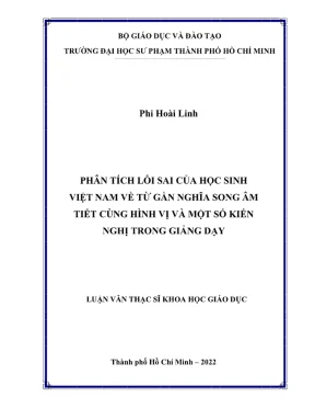 Phân Tích Lỗi Sai Của Học Sinh Việt Nam Về Từ Gần Nghĩa Âm