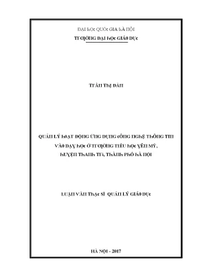 Quản Lý Hoạt Động Đào Tạo Tại Đại Học Quốc Gia Hà Nội