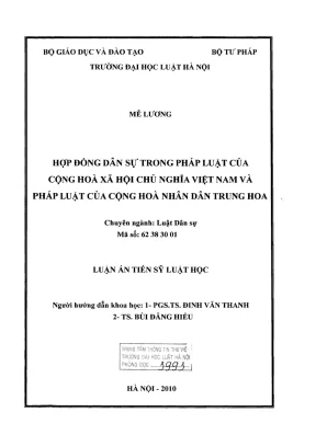 So Sánh Luật Hợp Đồng Dân Sự Giữa Việt Nam và Trung Quốc