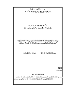 Nghiên cứu công nghệ điều chế dầu tổng hợp trong ngành