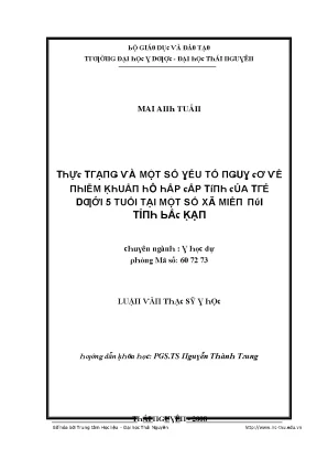 Đánh giá tình hình sức khỏe trẻ dưới 5 tuổi tại Thái Nguyên