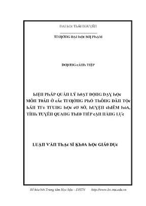 Quản lý dạy học môn Toán tại trường phổ thông dân tộc