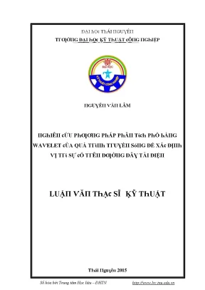 Nghiên cứu về Wavelet trong kỹ thuật tải điện