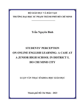 Nhận Thức Của Học Sinh Về Học Tiếng Anh Trực Tuyến Tại