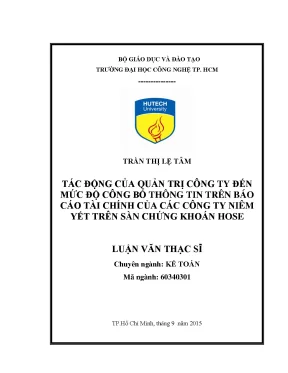 Tác Động Của Quản Trị Công Ty Đến Công Bố Thông Tin Tài