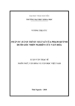 Nghiên Cứu Văn Hóa Qua Nhật Ký Phạm Quỳnh
