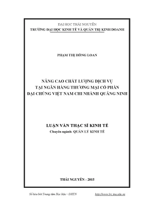 Nâng Cao Chất Lượng Dịch Vụ Ngân Hàng Tại Ngân Hàng TMCP