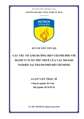 Các Yếu Tố Ảnh Hưởng Đến Chi Phí Tuân Thủ Thuế Doanh