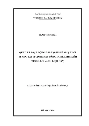 Quản lý đào tạo nghề may thời trang tại trường cao đẳng