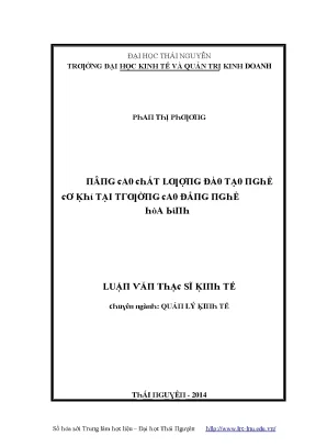 Nâng cao chất lượng đào tạo nghề cơ khí tại Cao đẳng