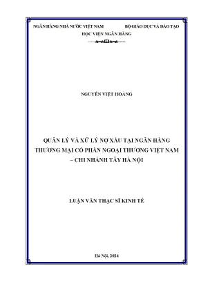 Quản lý và xử lý nợ xấu tại Vietcombank Tây Hà Nội